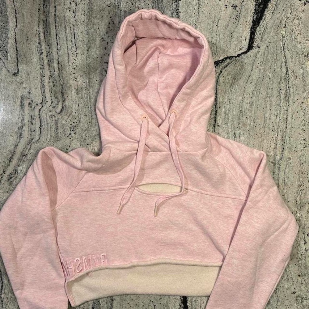 Pink Cropped Hoodie